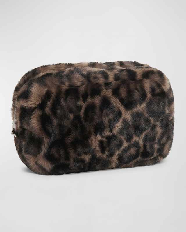 Noor Leopard Faux Fur Pouch Bag